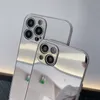 Luxe gouden zilveren kisten plateren geëlektroplateerde bling spiegel camera bescherming schokbestendige transparant Clear voor iPhone 13 12 11 Pro Max Mini XR XS X 8 7 Plus