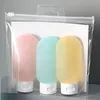 Refillable Hose Travel Set 60ml Lotion Cosmetic Dispensing Bottle Squeeze Shampoo Body Wash Flip Sets WJ0031