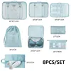 収納バッグ8PCSSET Travel Organizer Bag for Cossmetics Shoe Tidy Pouch Suitcase Packing Cubeポータブル荷物主催者2104744