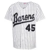 Birmingham Barons #45 Retro baseballtröja sydd svartvit