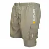 Pantalones Cortos De Hombre hommes été Cargo Shorts droit coton mince respirant genou solide demi poches décontractées pantalon 220608