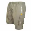 Pantalones Cortos De Hombre Pantaloncini cargo da uomo estivi in cotone dritto, sottili, traspiranti, al ginocchio, metà tasche casual, pantaloni 220608