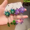 Dangle Kronleuchter 2022 Trendohrringe Kristallblüte durchdringende Ohrmanschetten lange hängende Ohrringe