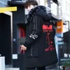 Winterjacke Männer verdicken warme Parka Männer beiläufige lange Oberbekleidung mit Kapuze Pelzkragen Jacken Mode Druck Mantel Parkas Hohe Qualität 201127