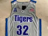 SJ98 NCAA MAMPHI النمور 32 جيمس ويزمان كلية مخيط كرة السلة جامعة ال جساء الاطفال الأزرق الرمادي الأسود