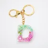 Keychains A-Z Initial Letter Women Fashion Cute Bag Pendant Sequins Resin Key Rings Chain Alphabet Keyrings Gifts AccessoriesKeychains