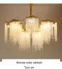 American Crystal Tassels Chandelier LED Luxurious Classic Fringed Chandeliers Lights Fixture Dining Room Living Room Home Indoor Lighting Bronze Chrome Lamp