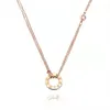 316L Acier Inoxydable Placage 18K Or Diamant Pendentif Collier De Mode Amour Collier pour Femmes Nouveau Designer Bijoux