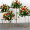 Decoratie Nieuwe Gold Flower Vaas Vloer Vazen Kolom Stand metalen weg lood trouwtafel Middelpunt Bloemen Rack Event Party Imake068