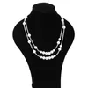 Pearl Pendants Necklace Stainless Steel Ball Clavicle Chain Jewelry Weeding Party Gift