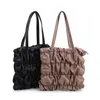 HBP 2021 Новые дамы ретро тепловые пакет с плиссированными надувными мешками имитационным рисунком овчины элегантная сумка для плеча женщин сумочка
