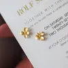 Ohrstecker Süße Blumenform Goldfarbe 925 Sterling Silber Ohrringe für Frauen Einfache trendige Hochzeit Edlen Schmuck Zubehör