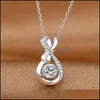 Pendanthalsband 925 Sterling Sier f￶r kvinnor Luxury Jewelry Engagement Wedding Rose Gold Crystal Necklace Carshop2006 DR CARSHOP2006 DH2VV