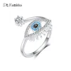 クラスターリングSt.Kunkka Zircon Turkey Round Evil Ring Anillos Weddive for Woman Bijoux Anelエンゲージメントジュエリークラスター