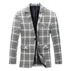 Masna marka mężczyzn swobodny blezery jesień męskie trendy w kratę Kardyta Płaszcz Business Wild Plaid Jacket 220514