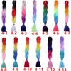Partihandel flätande hårförlängningar bulk 24 tum 100g ombre fyra färgsyntetiska virka afrikanska flätor