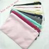 1pc 12oz solid color cotton canvas cosmetic bag with gold metal zip gold lining blank 6x9in cotton canvas makeup bag for DIY 9 col245E