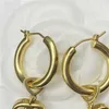 Pendientes Vintage de diseñador para mujer, aretes dorados de lujo, pendientes del alfabeto a la moda, joyería de gama alta, pendientes para hombre 275S