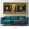 Pôsteres inspiradores de arte em tela de dólar dourado e impressões pinturas em tela de dinheiro prateado na imagem de arte da parede para sala de estar