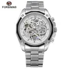 Mekanisk Forsining Automatic Men armbandsur Militär sport Male Clock Top Brand Luxury rostfritt stål skelett man titta 8130 LJ201124