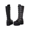 Boots Punk Women 2022 New High High Cheels Gothic Style Black Platfor