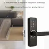 Bedroom security fingerprint password door lock with single tongue on wooden door