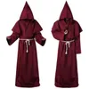 Costume à thème Halloween Mort Cape médiévale Costumes de moines prêtres médiévaux Halloweens Christian CPY moine longue robe sorcier capes à capuchon