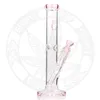 10 inches Hello Pink KT bong hookah beaker glass Bongs Straight tube smoking water pipe dab rig shisha for gifts