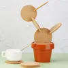 Tappetino sottobicchiere creativo carino cactus piante in vaso forma tazza tappetino isolamento termico decorazione della tavola accessori da cucina