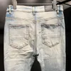 20ss Hm001 Designer Distressed Ripped Biker Slim Fit Motorcycle for s Top Quality Jean Mans Pour Hommes