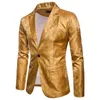Mode hommes Slim Fit un bouton Blazers formel bureau d'affaires décontracté à motifs Court Style costume manteau hauts 220801