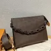 Männer Frauen Clutch Bag Designer Klassischer Buchstaben Druck mit Kettenriemen Vintage passende Farbkörpern Taschen Schulter Kastentasche Handtaschen Beutel Beutel