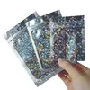 Resealable Smell Proof Bags Foil Pouch Bag Flat mylar Bag for Party Favor Food Storage Holographic Color with glitter star246k