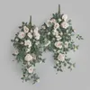 Dekorative Blumenkränze, Simulation von 22 französischen Rosenreben, künstliche Blumen, Weihnachten, für Hochzeit, Zuhause, Raumdekoration, Girlandenbogen, DI