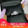 Solid Real 925 Sterling Silver Ring wedding engagement promise Rings For Women two colors finger jewelry