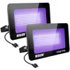 US STOCK 100W LED Blacks FloodLight 2 Pack Blacklights para Glow Flood Lights con enchufe IP66 Iluminación de escenario a prueba de agua Acuario Pintura corporal Carteles negros Room Party