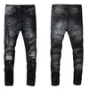 Hommes Designer Jeans Pantalons Skinny Rip Star Patchs Moto Denim avec trou Hip Hop Streetwear pour homme Lettre Imprimer Slim Fit Zipper Distress Jogger Pantalon 20ss