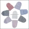 Mützen Hüte Zubehör Baby Kinder Mutterschaft 8 Farben Neugeborenen Streifen Hut Baby Häkeln Stricken Säugling SKL Weiche Baumwolle Beanie Dh2Qy