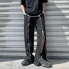 Men's Pants Men's Zipper Slit Summer Streetwear Loose Trousers Casual Black Straight Wide Leg Male Brand ClothingMen's