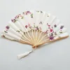 Traditionell kinesisk bambufläkt Vintage Flower Theme Folding Hand Hold Fan Wedding Party Favors
