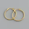 Hoop & Huggie Sterling Silver Minimalist Rope Plain Earrings 18K Gold Plated Nickel Free Non Tarnish Jewelry For Ladies 2022Hoop