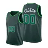 Bedrukte Boston Custom DIY Design Basketbal Jerseys Customization Team Uniformen Print Gepersonaliseerd elk naamnummer Mannen Vrouwen Jeugd Groene Jersey