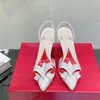 Summer Nuovo paillettes Sandali di tallone Sandals Luxury Designer di Luxo POW COW Rhinestones Cingcio posteriore Elegante Vintage Refined