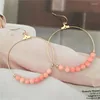 Dangle lustre coréen perles rondes boucles d'oreilles pendantes 2022 pour les femmes mode bijoux de mariage géométrique boucles d'oreilles en or déclaration Brincos