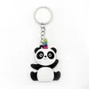 Panda Keychains PVC Silicone Cartoon Keychain Pendant Creative Gift Key Chain Keyring 6 Styles