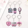 Keychains 1pc kvinnor nyckelring punk akrylbil spegel nyckeling handväska bra hjärtflicka väska blad smycken charms enek22