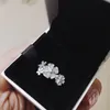 Sparkling Daisy Flower Rings 925 Sterling Siver logo white enamel Women Girls Gift Original box set for pandora Ring