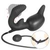 Nxy Anal Toys Silicone Double Head Inflatable Plug Vagina Dilator Pump Expander Prostate Massager Anus Extender Sex Toy for Adults 220420