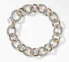 Bracciali firmati Gioielli Bracciale a filo intrecciato Braccialetto con ciondoli Nastro d'oro Bracciali a testa tonda Moda donna Versatile Tendenza di canapa placcata in platino