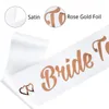 Dekoracja imprezowa Rose Gold Team Bride Sash Bridal Shower Bachelorette Hen Night Girls to satynowa wstążka